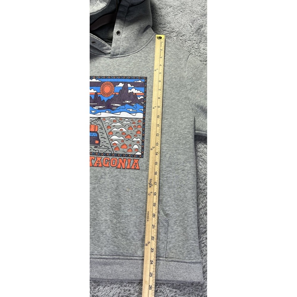 Patagonia Mens Small Summit Road Gray Hoodie Sweatshirt Fleece Graphic - Picture 5 of 8
